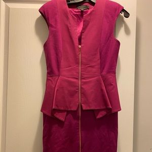Ted Baker Fuchsia Peplum Dress